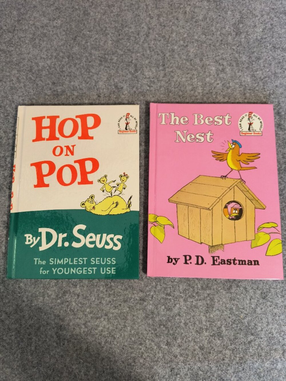 Beginner 2 Book Lot - Hop On Pop Dr Seuss & The Best Nest P D Eastman Hardcover